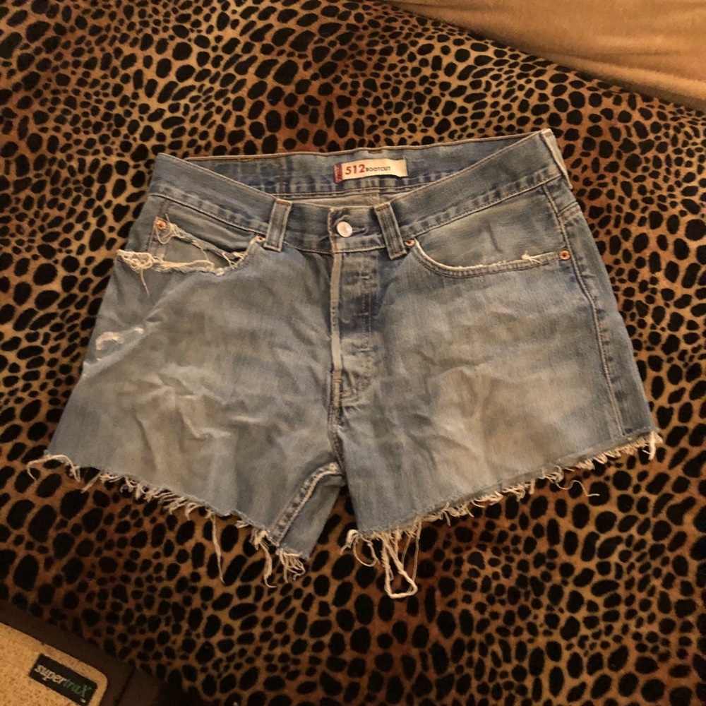 Levi’s cut off shorts distressed denim